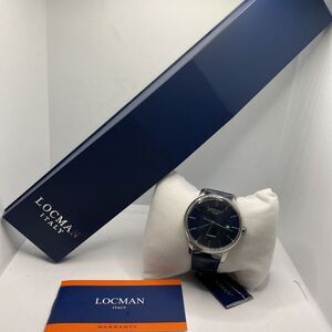 Lockman AISI-316 Men's Blue Leather Strap Analog Dial Quartz Genuine Watch Cv60